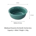 Bol en céramique vert pour animaux, taille moyenne, 400ml, diamètre 15cm - Bol Incurvé Moyen / Vert foncé