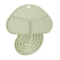 Mushroom-shaped green silicone pet licking mat for cats and dogs, durable slow feeder - Mushroom Shape (2303) / Green