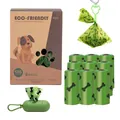 Eco-friendly EPI biodegradable green dog poop bags set with a portable dispenser - 9 Rolls Green + Green Capsule Dispenser + Clip