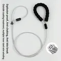 Close-up view of the multi-strand steel wire core in a heavy duty dog slip lead - Foam Handle P-Rope (Single Buckle) / Thickness 5mm * Length 70cm / Silver