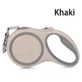 Guinzaglio retrattile automatico kaki per cani con impugnatura ergonomica e gancio - 3m / Kaki