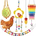 Set completo di giocattoli per polli con specchio, xilofono, sacca per verdure e scala. - Set da 5 Pezzi