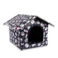 Foldable outdoor waterproof pet house for cats and small dogs with cute owl pattern - Moonlight Owl (Dark Grey Purple)