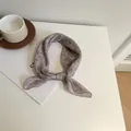 Petit carré de soie élégant en coton et lin à motif floral pour la décoration des femmes - Style Fleuri (Image Principale 67) / Violet Clair Fleuri