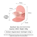 Gamelle pour animaux en céramique rose réglable avec support magnétique pour chats - Bol Rose Avec Support Rose