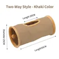 Foldable suede cat tunnel in khaki with 50cm length and 25cm diameter - 2-Way Style / Khaki