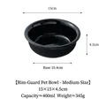 Bol moyen en céramique noire pour chats et chiens, gamelle anti-renversement durable - Bol Incurvé Moyen / Noir