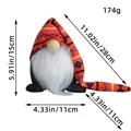 Halloween gnome plush doll with knitted hat and dimension markings, 15cm height. - White Beard Style (Z2-25)