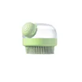 Green silicone pet bath brush with an integrated soap dispenser for dogs and cats - Fine Bristle Round / Green