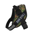 Robustes reflektierendes Hundegeschirr in digitaler Tarnung mit Schnalle und Patch - XXS (1.5-3kg) / Camo Grün