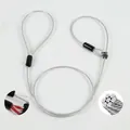 Close-up detail of heavy-duty steel wire P-chain dog leash with clear protective coating - Transparent PVC Handle P-Rope (Single Buckle) / Thickness 5mm * Length 70cm / Silver