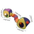 Foldable rainbow suede cat tunnel with end cubes for interactive pet play and exercise - Rainbow Combo
