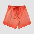 Vintage washed gradient shorts with elastic drawstring waist in faded orange-red - S / Bottoms / Gradient Orange
