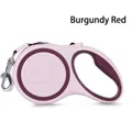 Guinzaglio retrattile per cani rosa e bordeaux con impugnatura molto ergonomica - 3m / Borgogna