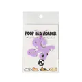 Purple hands-free dog poop bag holder attachment with elastic cord on white retail card - Lilac (With Packaging)