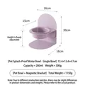 Bol pour animaux en céramique violette réglable avec support métallique magnétique - Bol Violet Avec Support Violet