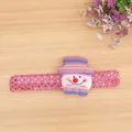 Sparkling pink Christmas slap bracelet with a cute snowman character for kids party - T1-26 Non-glowing Snowman Sequin