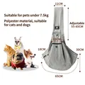 Verstellbare wasserfeste Haustiertasche für Katzen und Hunde bis 7,5 kg, graues Polyester. - 85x65x30cm / Grau