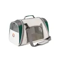 Breathable pet carrier bag in green and grey with padded adjustable shoulder strap - Clearance Special / White Gray + Dark Green