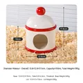 Cachette en céramique pour hamster en forme d'igloo avec dimensions détaillées - Nid de Hamster Igloo / Bord Rouge