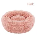Warmer runder Plüsch-Haustierbett in Rosa für Katzen und kleine Hunde, Winternest - Durchmesser 40CM / Rosa