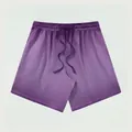 Vintage purple gradient washed cotton drawstring casual shorts for men and women - S / Bottoms / Gradient Purple