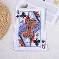 Detailed view of durable crinkle dog toy featuring a Queen of Clubs playing card design. - Squeaky Poker Q / 18.5x26cm