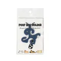 Portable blue dog poop bag holder clip shown in retail packaging for pet waste bags - Midnight Blue (With Packaging)