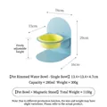 Bol en céramique pour animaux avec support magnétique bleu et jaune - Bol Vert Avec Support Bleu
