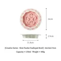 Ciotola anti-ingozzamento in ceramica rosa per animali domestici con motivo a quadri - Piatto Slow Feeder Bordo Griglia / Piatto Singolo / Rosa