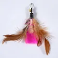 Ersatz-Federkopf für Katzenangel-Spielzeug mit goldenem Glöckchen und rosa Federn - Zweifarbiger Feder-Ersatzkopf
