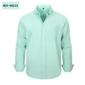 Premium men's mint green long-sleeve Oxford shirt for classic casual daily wear - S / Tops / Mint Green (NJF-HG12)