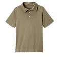 Classic khaki kids short sleeve polo shirt made of comfortable fabric for daily wear - Camel