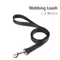 Starke 1,3 m lange Hundeleine aus schwarzem Nylon mit Reflektorstreifen und Metallhaken - Haustierleine / XS (2.5-6kg) / Schwarz