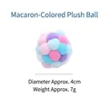 Multicolor macaron plush ball cat toy with 4cm diameter and lightweight 7g design. - Pink Purple Blue Small