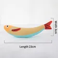 Juguete de peche de peluche con hierba gatera, 23 cm de largo, escamas coloridas - Paparda del Pacífico / Amarillo