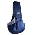 Bolsa bandolera transpirable de malla azul marino para gatos y perros pequeños viajes - Azul marino