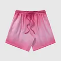 Vintage gradient pink cotton shorts with elastic drawstring waist for a retro streetwear look - S / Bottoms / Gradient Rose Red