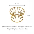 Support de bol pour animaux en fil de fer doré surélevé avec design creux dense et mesures - Support Surélevé Dense - Or