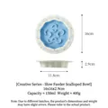 Ciotola antirantolo in ceramica blu per cani e gatti con design a onde diametro 16cm - Piatto Slow Feeder Bordo Griglia / Piatto Singolo / Blu