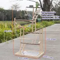 Grande palestra gioco per pappagalli in legno con scale, altalene e vassoio pappa - Stile in Legno di Frassino Spinoso