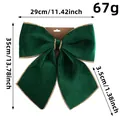 Elegant large green velvet Christmas bow with gold glitter edges, 29x35cm size. - Large Green Gold Edge (Q3-45)