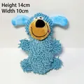 Blue shaggy plush squeaky dog toy for teething and dental cleaning, size 14x10cm - Mop Dog (Blue) / OPP Packaging