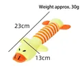 Detailed dimensions and weight specifications for the squeaky plush duck pet dog toy - Striped Duck / 23x13cm (Approx. 30g) / Yellow