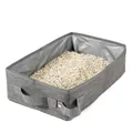 Grey portable foldable waterproof travel cat litter box for outdoor pet activities - Portable Foldable Cat Litter Box (Size L) / Gray