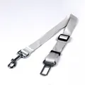 Laisse de ceinture de sécurité argentée réglable pour chien avec clip en métal - 2.5*60-70cm / Gris
