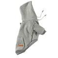 Grey hooded pet dog sweater made of soft cotton for small and medium sized dogs - S / Gray