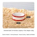 Gamelle pour hamster en céramique, bord rouge, diamètre 10 cm, capacité de 75 ml - Bol de Nourriture pour Hamster / Bord Rouge