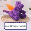 Giocattolo di peluche per cani a forma di dinosauro viola con squittio 30x19x15cm - Dinosauro Viola