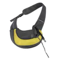 Breathable mesh pet sling carrier bag for cats and small dogs in yellow and gray. - S / Yellow